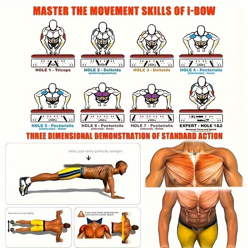 Multifunctional Folding Push-Up Board with Resistance Bands – Full Body Home Workout Trainer