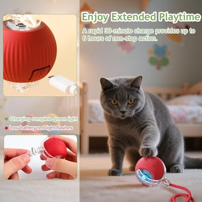 Interactive Cat Toy Ball - Automatic Interactive Cat Toys for Indoor Cat Enrichment