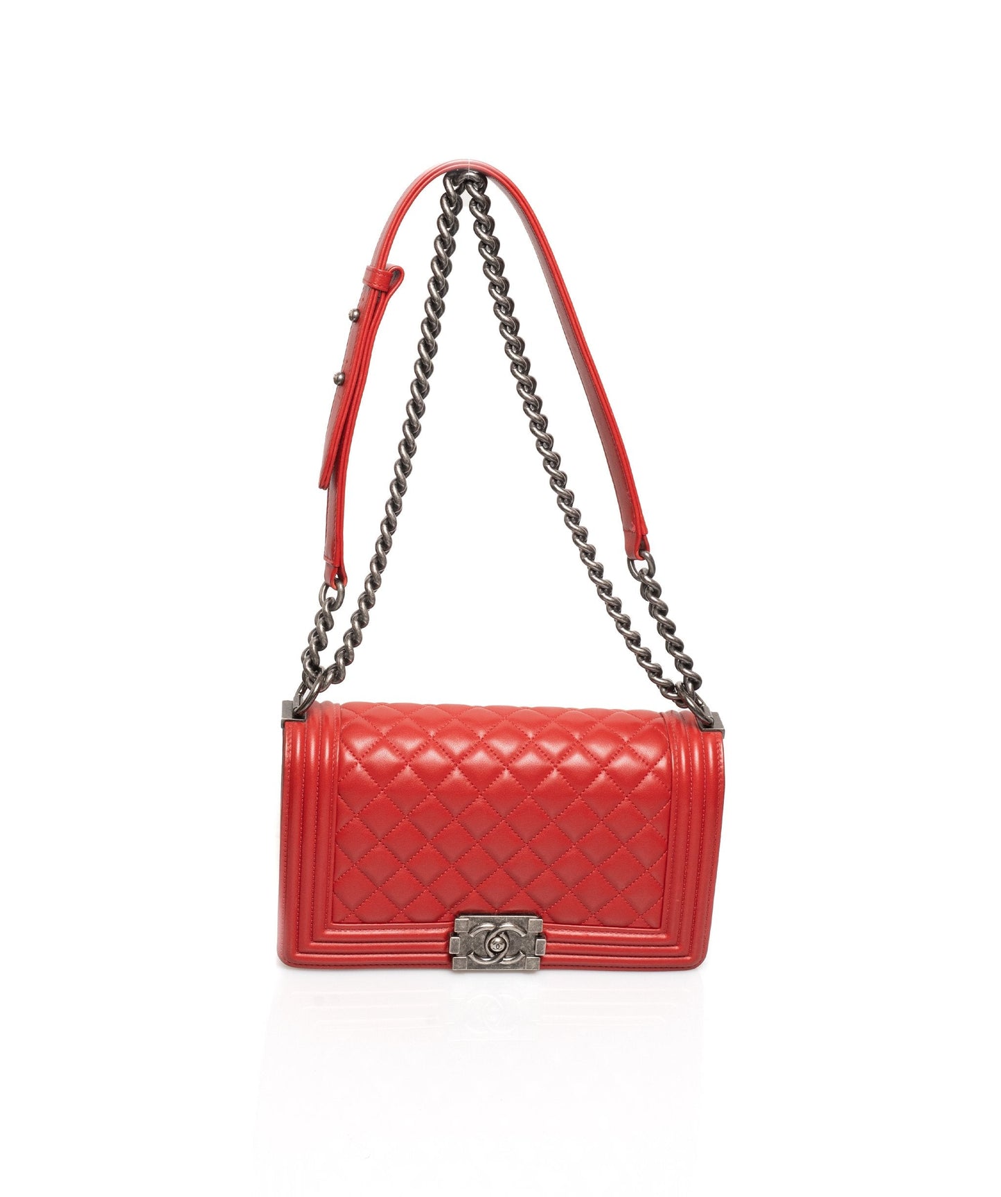 Chanel Red New Medium Boy Bag - ADL1302 - Cap N Wrap