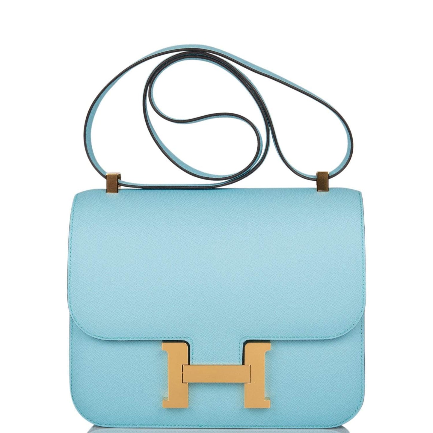 Hermes Bleu Atoll Epsom Constance 24cm Gold Hardware