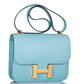 Hermes Bleu Atoll Epsom Constance 24cm Gold Hardware