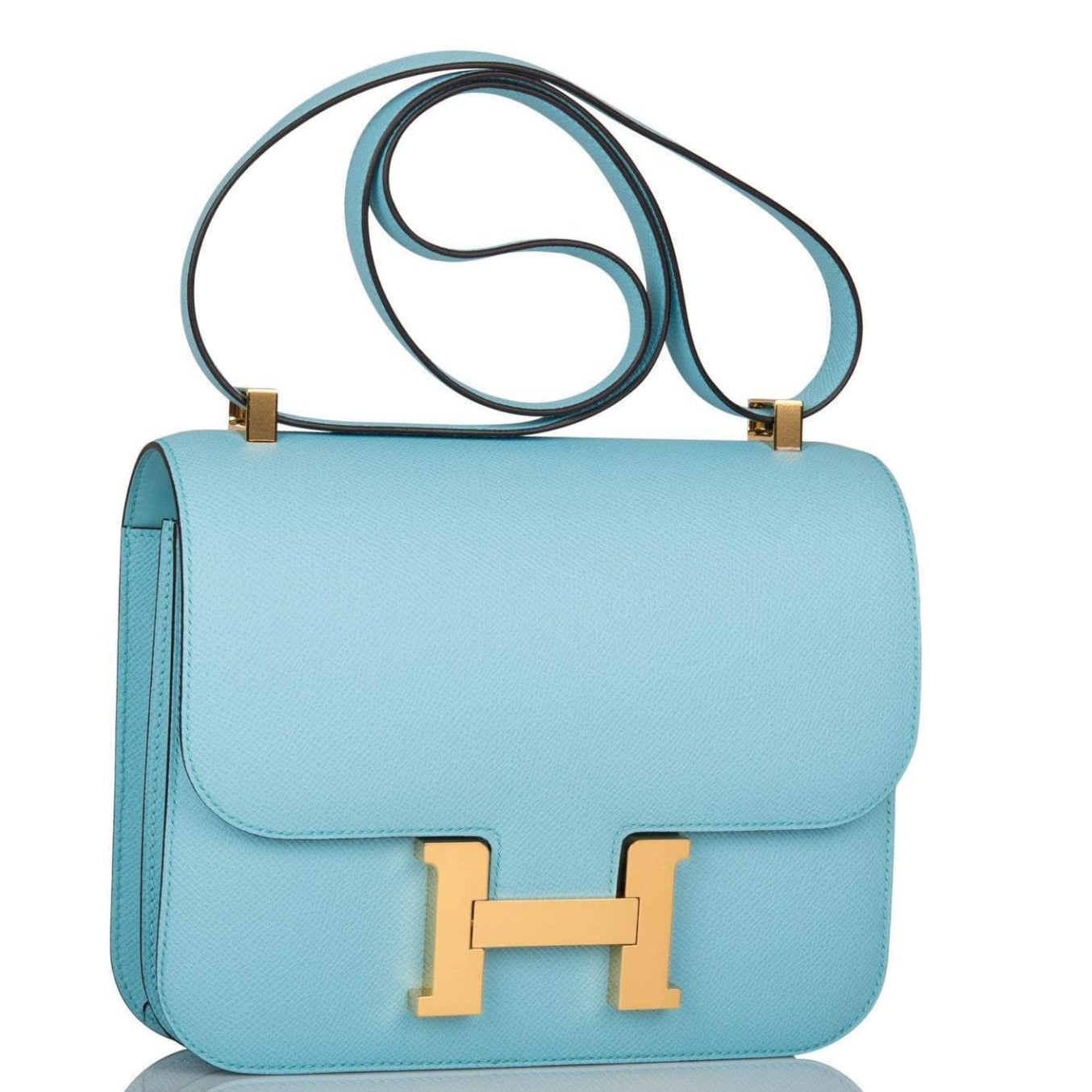 Hermes Bleu Atoll Epsom Constance 24cm Gold Hardware