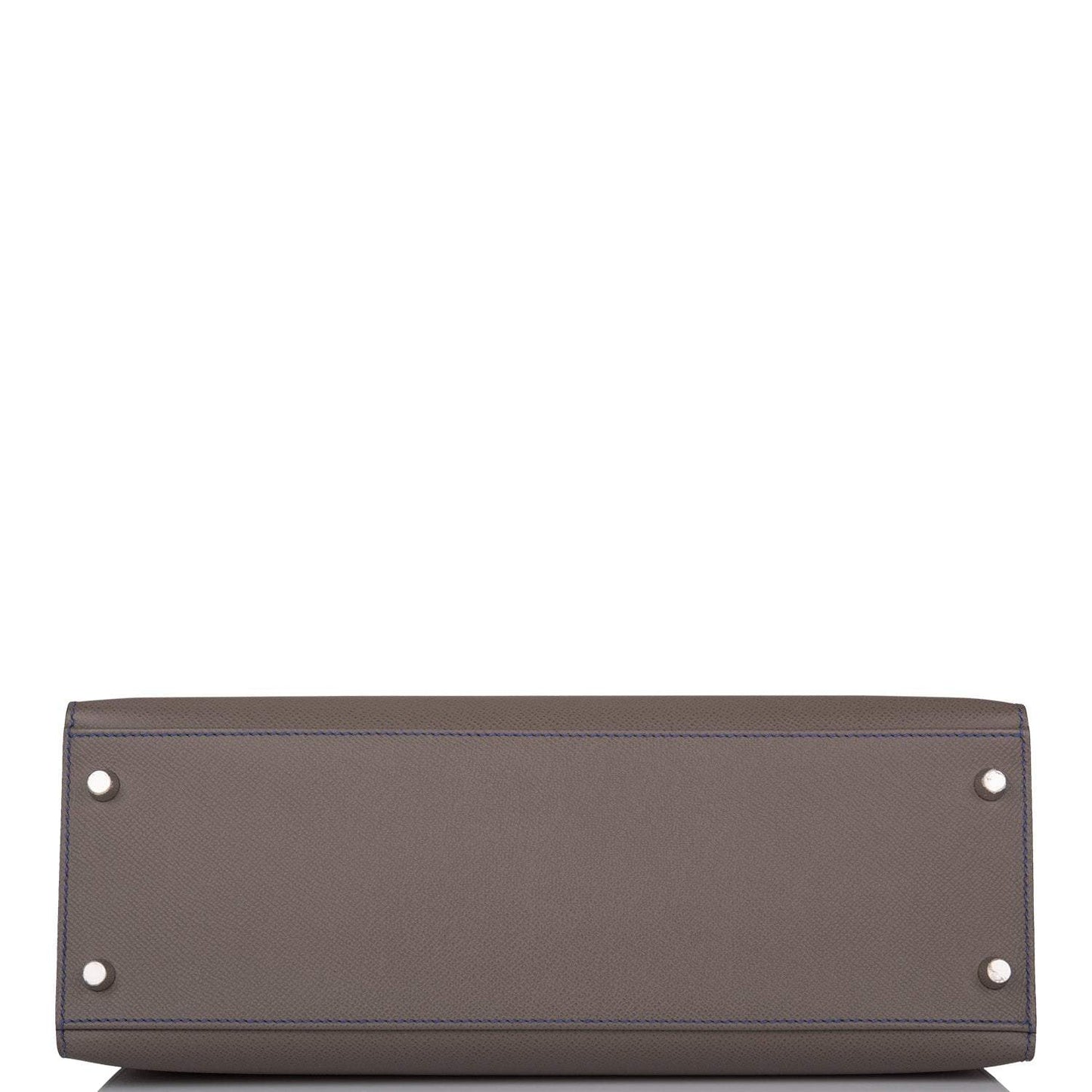 Hermes Kelly 32cm Bi-Color Etain and Bleu Electric Epsom Sellier Palladium Hardware