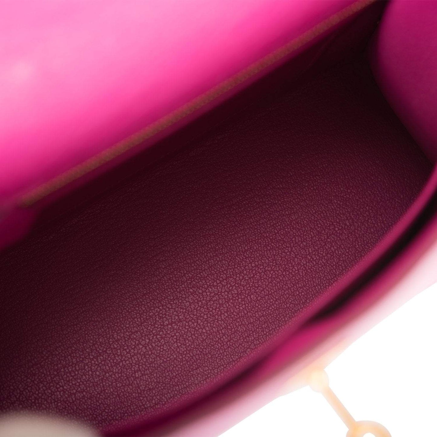 Hermes Horseshoe Stamp (HSS) Bi-Color Rose Pourpre and Gris Agate Ostrich Sellier Kelly 25cm Brushed Gold Hardware