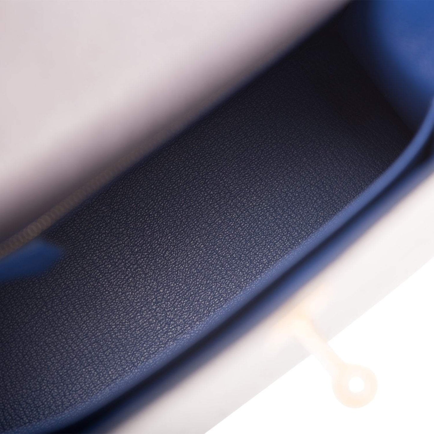 Hermes Horseshoe Stamp (HSS) Bi-Color Gris Agate and Bleu Electric Ostrich Sellier Kelly 25cm Brushed Gold Hardware