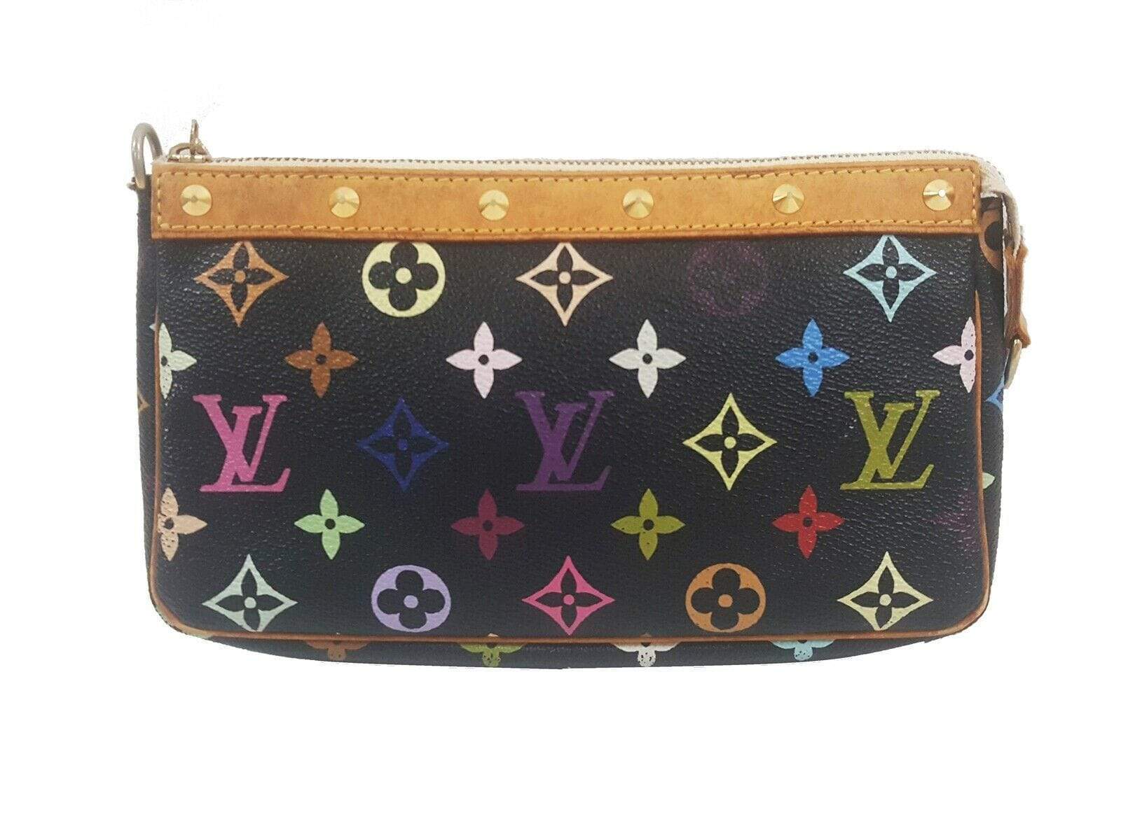 Louis Vuitton Monogram Multicolor Pochette Accessoires Pouch Black SL1013 - Cap N Wrap